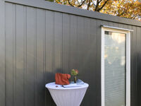 Neues Tiny House der Stadtmission Außenansicht